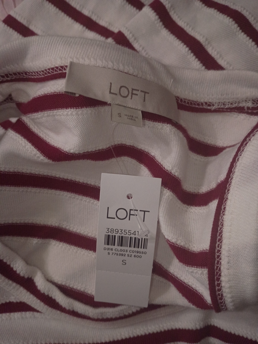 Striped Tank Midi Dress - White & Burgundy - Picture 7 of 8